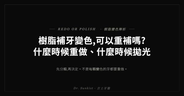 樹脂補牙變色重補判斷 · 吉士牙醫衛教文章封面